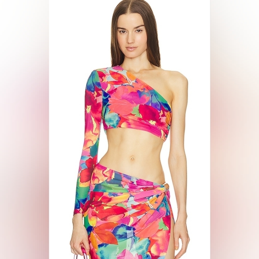 Michael Costello × Revolve Rose Top Size XS